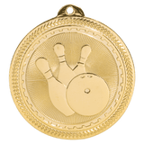 Bright Gold 2" Bowling Laserable BriteLazer Medal