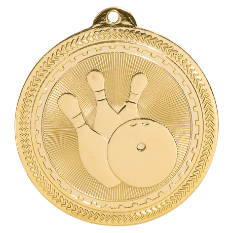 Bright Gold 2" Bowling Laserable BriteLazer Medal