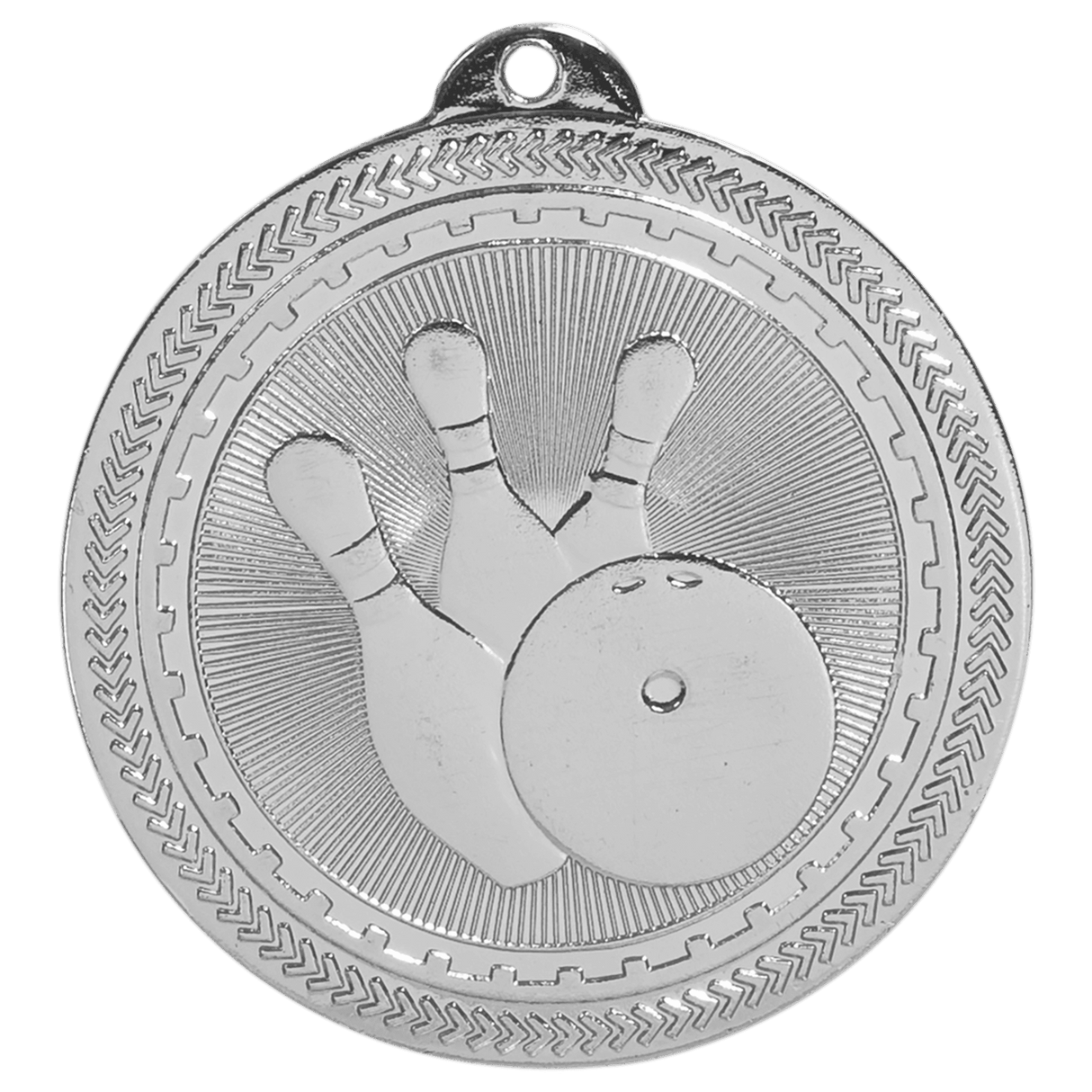 Bright Silver 2" Bowling Laserable BriteLazer Medal