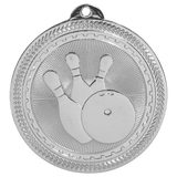 Bright Silver 2" Bowling Laserable BriteLazer Medal