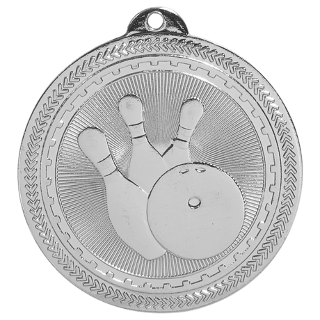 Bright Silver 2" Bowling Laserable BriteLazer Medal