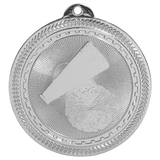 Bright Silver 2" Cheer Laserable BriteLazer Medal