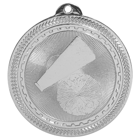 Bright Silver 2" Cheer Laserable BriteLazer Medal