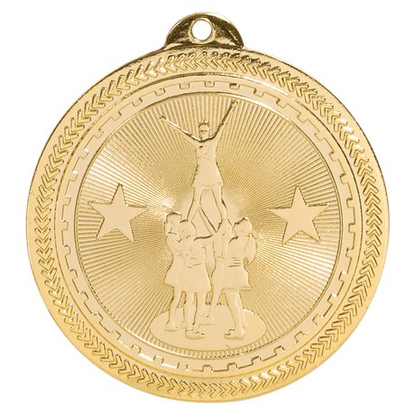Bright Gold 2" Competitive Cheer Laserable BriteLazer Medal