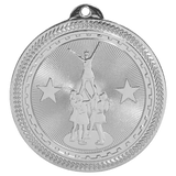 Bright Silver 2" Competitive Cheer Laserable BriteLazer Medal