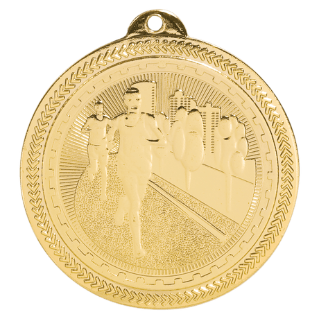 Bright Gold 2" Cross Country Laserable BriteLazer Medal