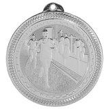 Bright Silver 2" Cross Country Laserable BriteLazer Medal