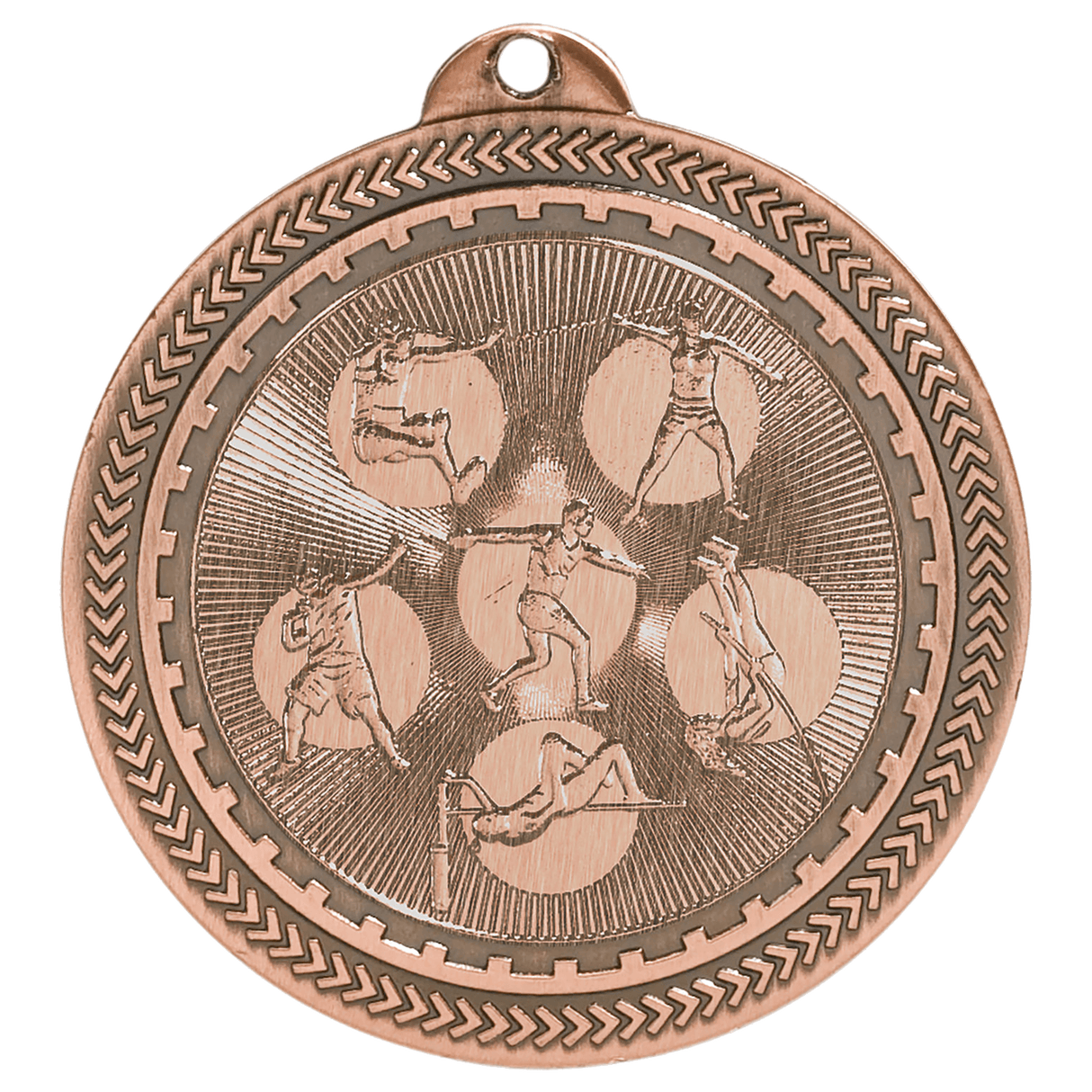 Antique Bronze 2" Field Events Laserable BriteLazer Medal