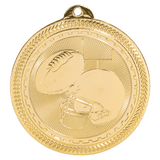 Bright Gold 2" Football Laserable BriteLazer Medal