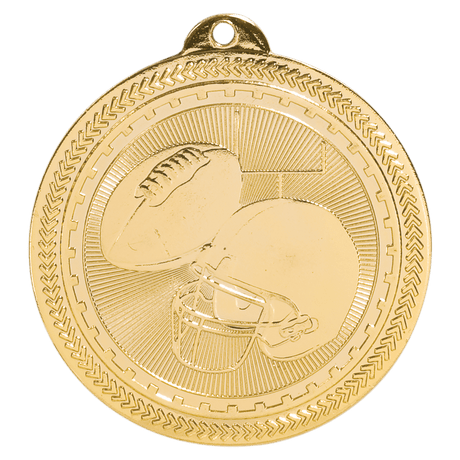 Bright Gold 2" Football Laserable BriteLazer Medal