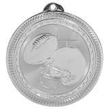 Bright Silver 2" Football Laserable BriteLazer Medal
