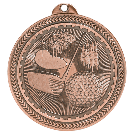 Antique Bronze 2" Golf Laserable BriteLazer Medal