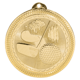 Bright Gold 2" Golf Laserable BriteLazer Medal