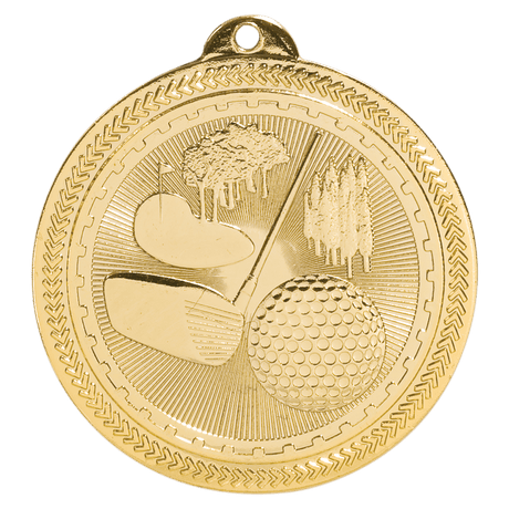 Bright Gold 2" Golf Laserable BriteLazer Medal