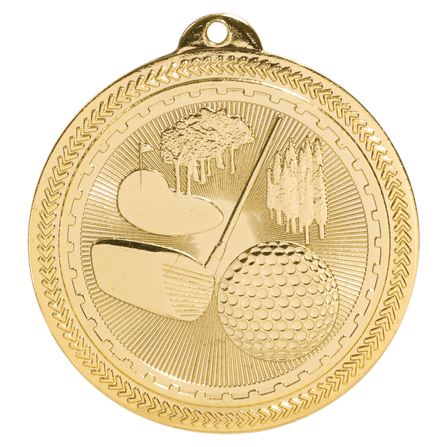 Bright Gold 2" Golf Laserable BriteLazer Medal