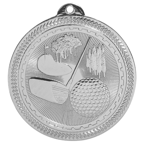 Bright Silver 2" Golf Laserable BriteLazer Medal