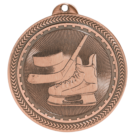 Antique Bronze 2" Hockey Laserable BriteLazer Medal