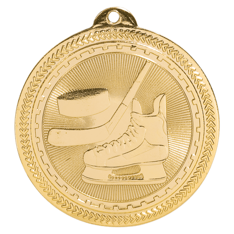 Bright Gold 2" Hockey Laserable BriteLazer Medal