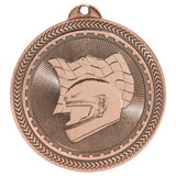 Antique Bronze 2" Racing Laserable BriteLazer Medal