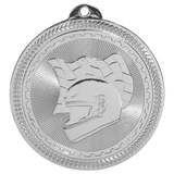 Bright Silver 2" Racing Laserable BriteLazer Medal
