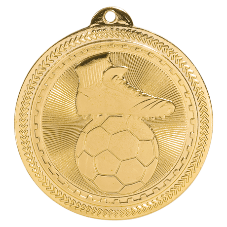 Bright Gold 2" Soccer Laserable BriteLazer Medal