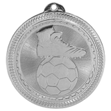 Bright Silver 2" Soccer Laserable BriteLazer Medal