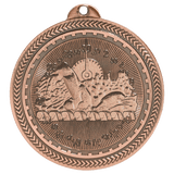 Antique Bronze 2" Swimming Laserable BriteLazer Medal