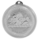 Bright Silver 2" Swimming Laserable BriteLazer Medal