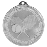 Bright Silver 2" Tennis Laserable BriteLazer Medal