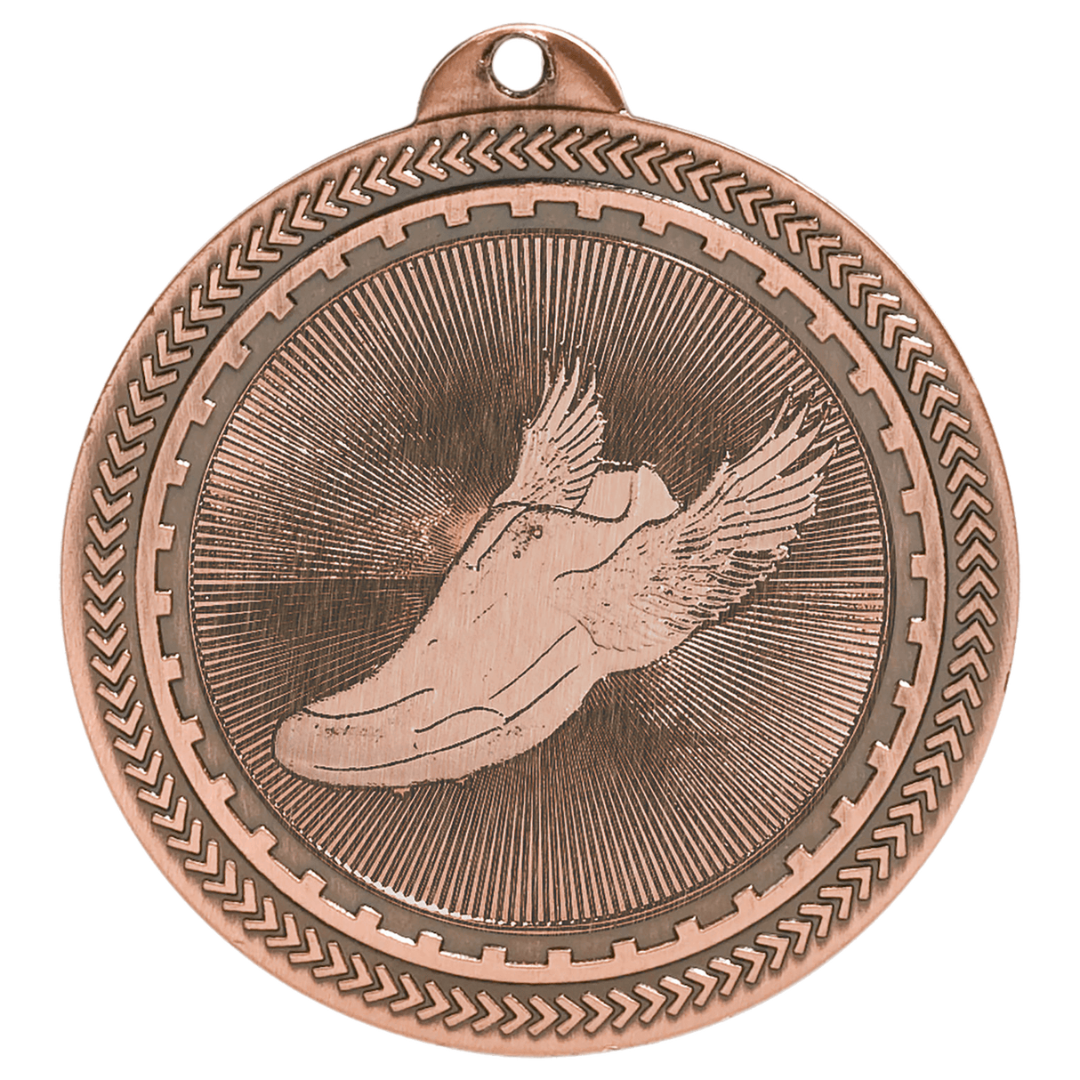 Antique Bronze 2" Track Laserable BriteLazer Medal