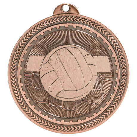 Antique Bronze 2" Volleyball Laserable BriteLazer Medal