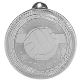 Bright Silver 2" Volleyball Laserable BriteLazer Medal