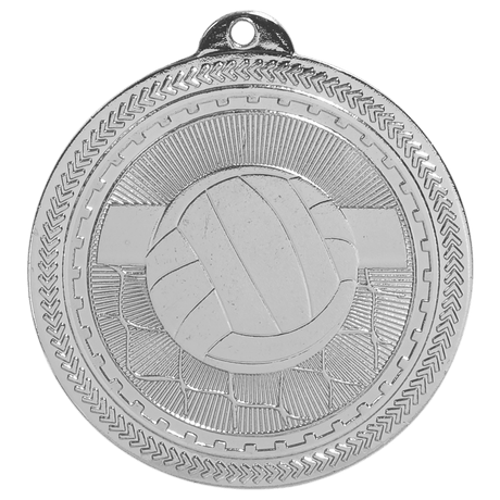 Bright Silver 2" Volleyball Laserable BriteLazer Medal