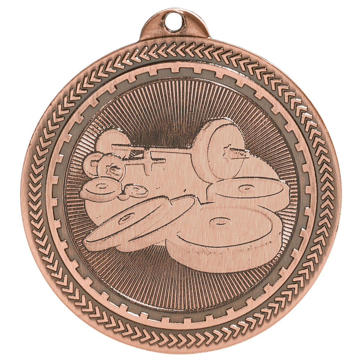 2" Weightlifting Laserable BriteLazer Medal
