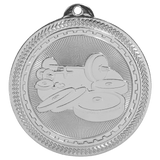 Bright Silver 2" Weightlifting Laserable BriteLazer Medal