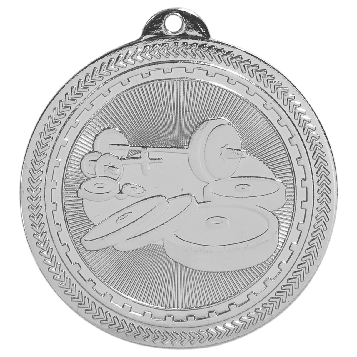 2" Weightlifting Laserable BriteLazer Medal