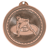 Antique Bronze 2" Wrestling Laserable BriteLazer Medal