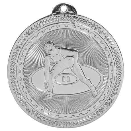 Bright Silver 2" Wrestling Laserable BriteLazer Medal