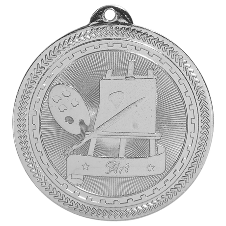 Bright Silver 2" Art Laserable BriteLazer Medal
