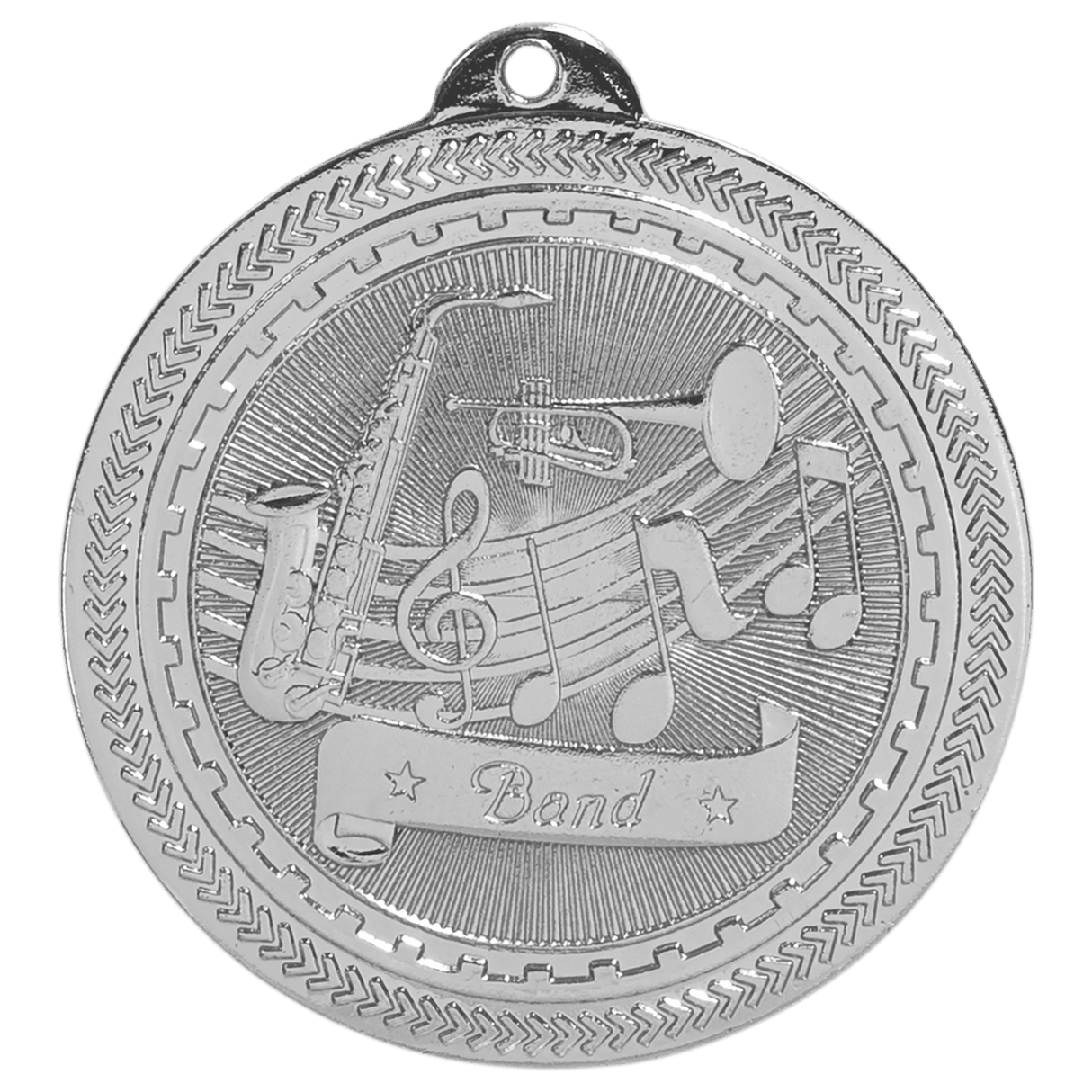 Bright Silver 2" Band Laserable BriteLazer Medal