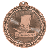 Antique Bronze 2" Computers Laserable BriteLazer Medal