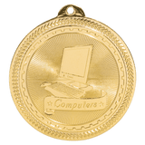 Bright Gold 2" Computers Laserable BriteLazer Medal