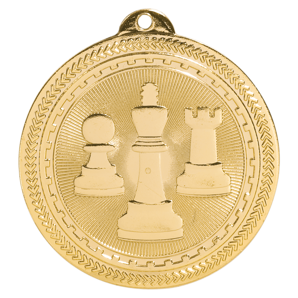 Bright Gold 2" Chess Laserable BriteLazer Medal