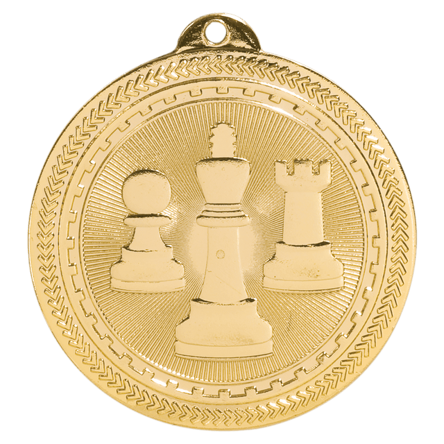 Bright Gold 2" Chess Laserable BriteLazer Medal