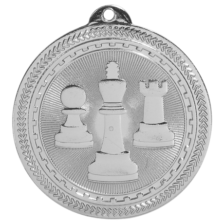 Bright Silver 2" Chess Laserable BriteLazer Medal