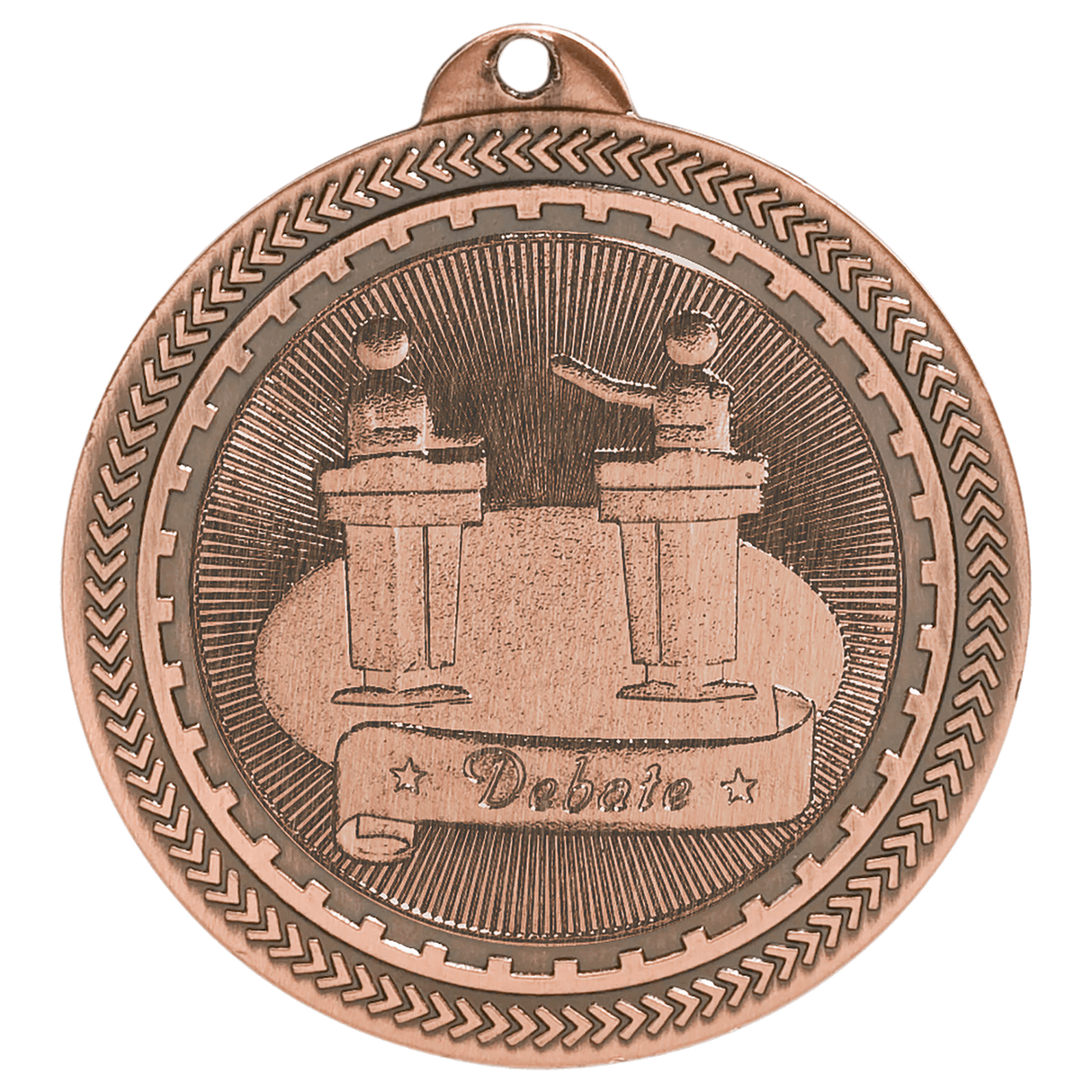 Antique Bronze 2" Debate Laserable BriteLazer Medal