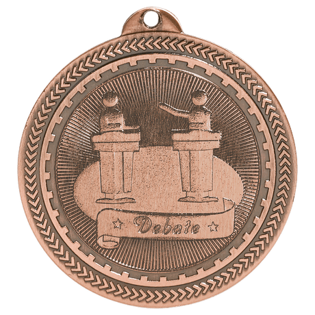 Antique Bronze 2" Debate Laserable BriteLazer Medal