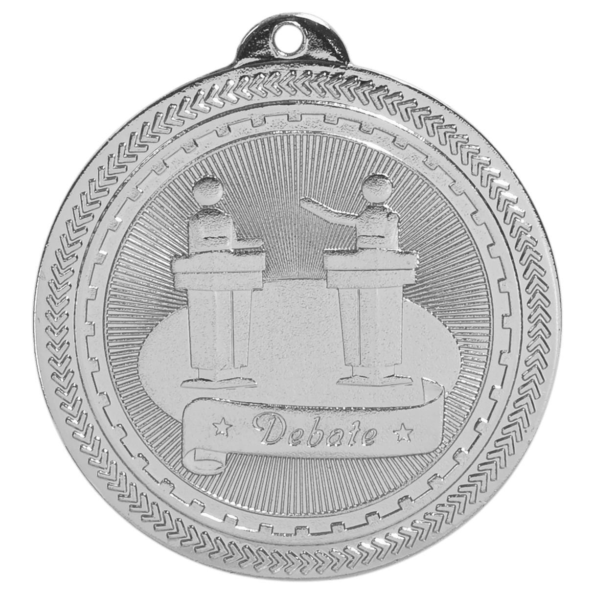 Bright Silver 2" Debate Laserable BriteLazer Medal