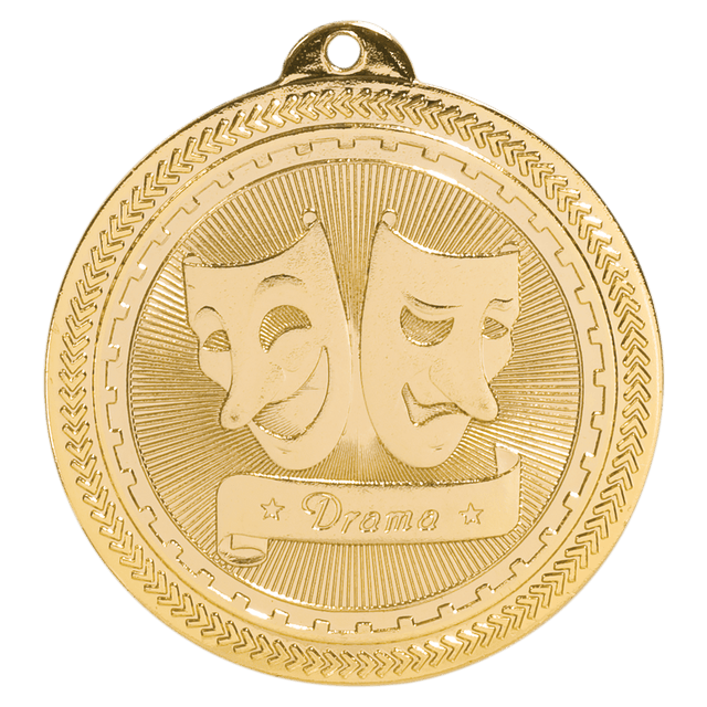 Bright Gold 2" Drama Laserable BriteLazer Medal