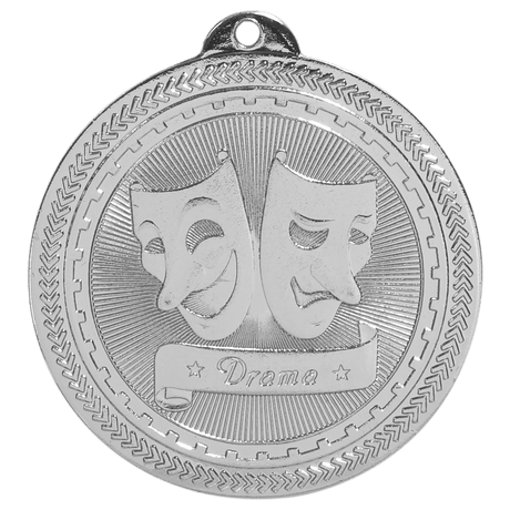 Bright Silver 2" Drama Laserable BriteLazer Medal